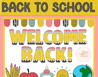 Welcome Back to School Bulletin Board Kit: Pastel Classroom Decor (Digital Download)