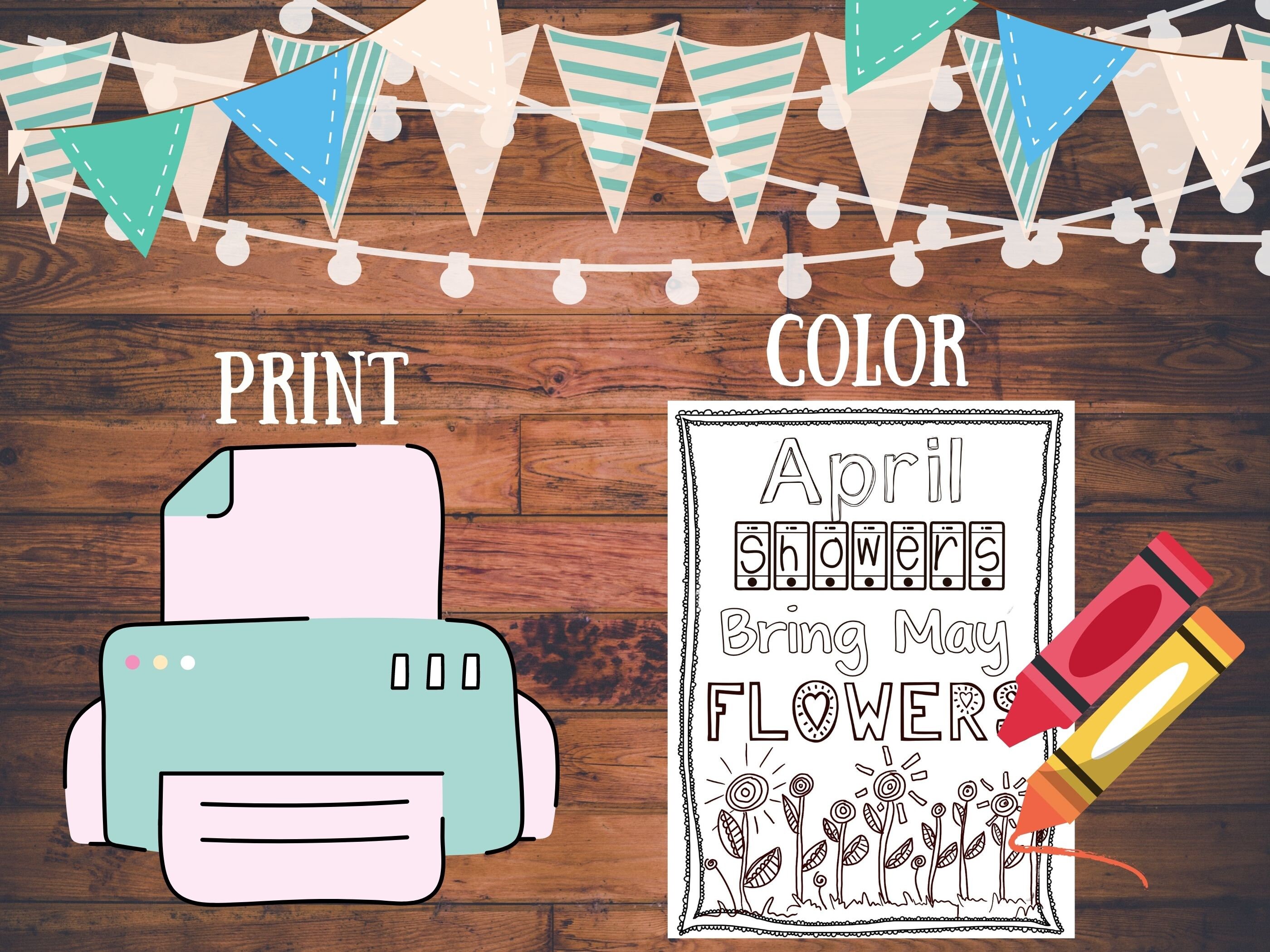 5 Coloring Pages For Spring Digital Printable Print Color Free 1 Procreate Color Palette Instant Download