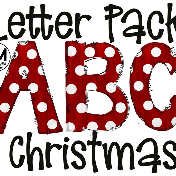 Red + White Polkadot Letter Pack + Clipart  | Bulletin Board Letters | Commercial Use | 2022