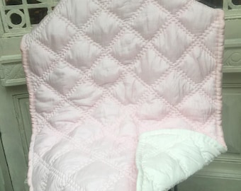 Hand-Stitched Mulberry Silk Baby Quilt | Reversible Infant Quilt | Hypoallergenic Newborn Blanket | Luxury Baby Shower Gift