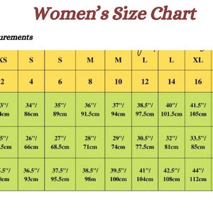 Puede incluir: Una tabla de tallas para mujeres con medidas corporales. La tabla incluye tallas estadounidenses de 0 a 22, con las medidas correspondientes de pecho, cintura y cadera en pulgadas y cent&iacute;metros.