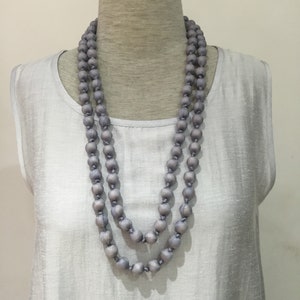 Silk Beaded Necklace for Women, Long Size, Gift for her, HandMade Jewelry in Vietnam