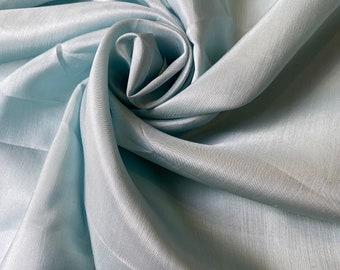 Light Blue Habotai Silk Fabric by the Yard/Meter, 100% Vietnam Natural Mulberry Silk