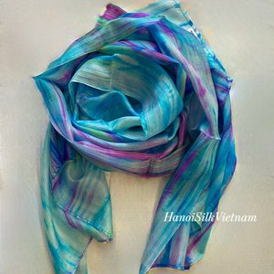 100% Natural Mulberry Silk Shawl, Long and Big Size Made in Vietnam