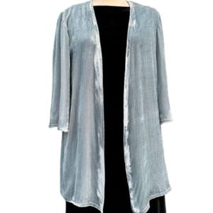 Simple Silk Velvet Cardigan for Women, Silk Velvet Gown/Duster for Female, Custom Colors and Sizes