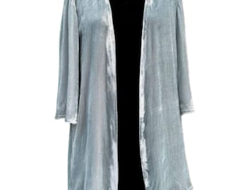 Simple Silk Velvet Cardigan for Women, Silk Velvet Gown/Duster for Female, Custom Colors and Sizes