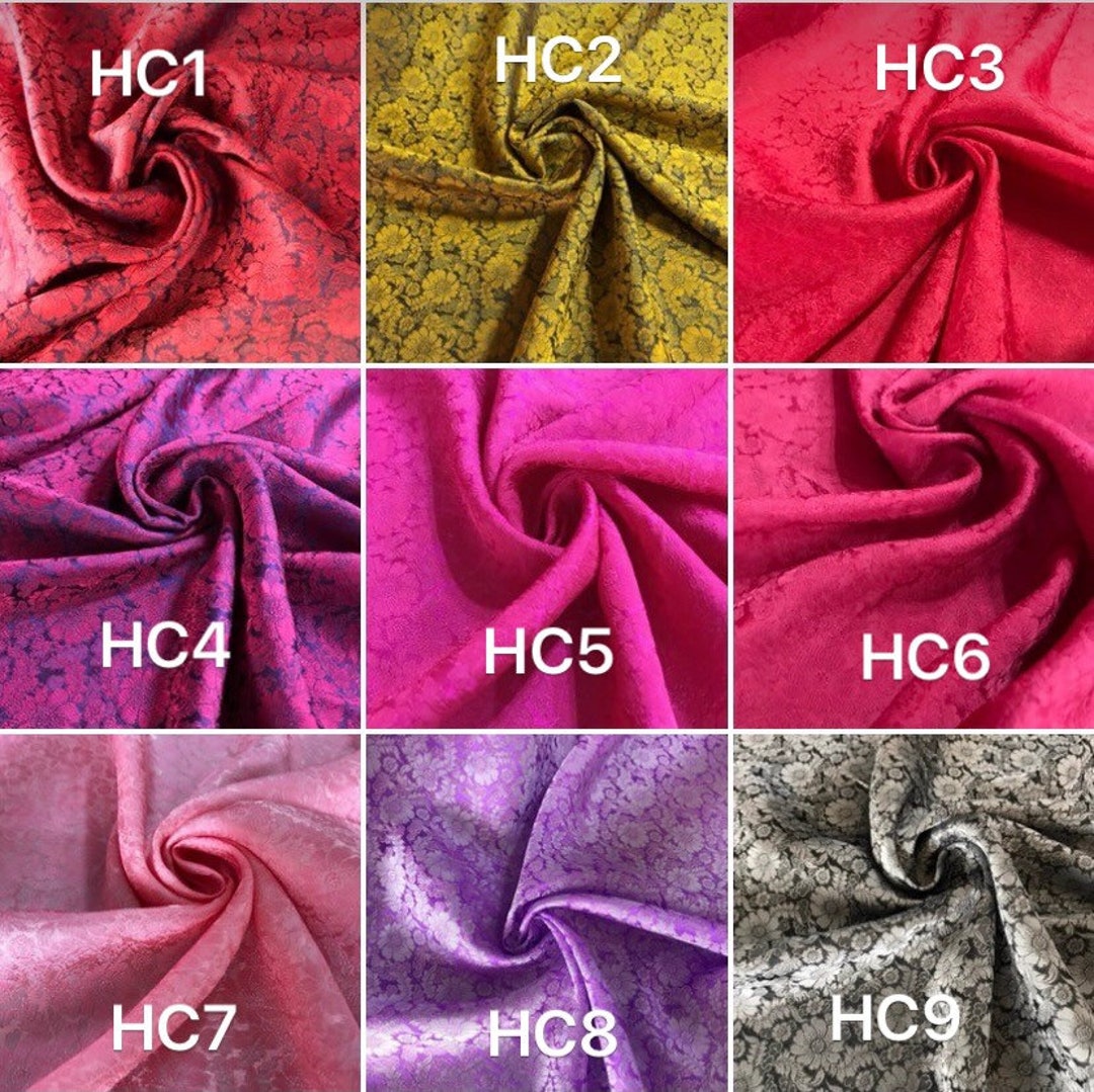 FLOWER SILK FABRIC With Daisy Pattern, Vietnam Silk Fabric by the Yard