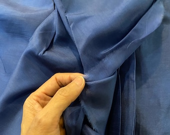 Navy Silk Fabric by the Yard/Meter, 100% Vietnam Pure Silk, Natural Mulberry Silk for Dresses/Sleeping/Face Mask