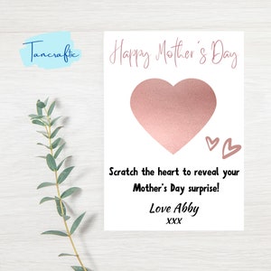 Carte à gratter personnalisée pour la fête des mères, carte cadeau surprise pour maman, carte à gratter fête des mères, cadeau pour maman, carte fête des mères