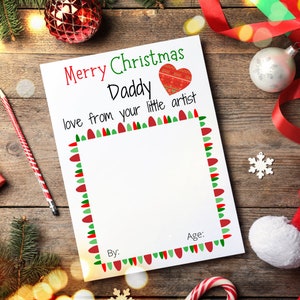 Joyeux Noël papa, dessinez votre propre carte de Noël, personnalisez votre propre carte de Noël, carte pour papa, carte de Noël souvenir pour papa