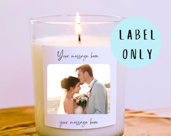 Personalised photo candle label, photo candle label for any occasion, personalised candle label, photo candle label, candle label with photo