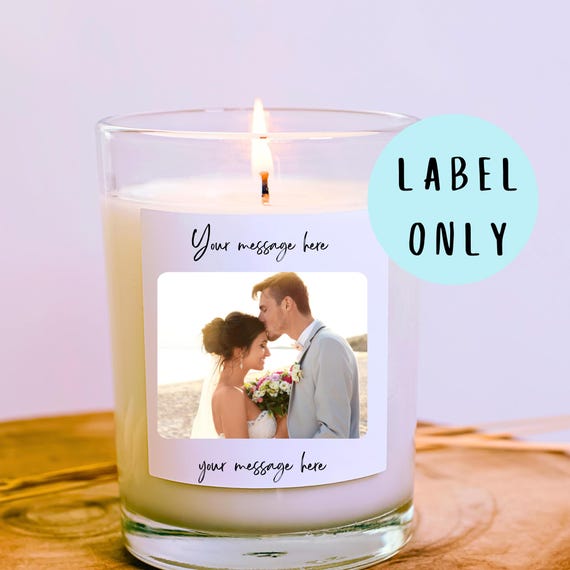 Personalised photo candle label, photo candle label for any occasion, personalised candle label, photo candle label, candle label with photo