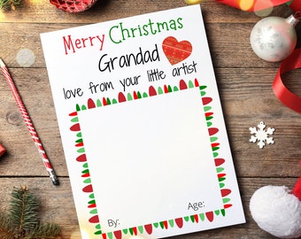 Merry Christmas Grandad, draw your own Christmas card, personalise your own Christmas card, card for Grandad, keepsake Christmas card