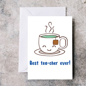 Teacher card, best tea-cher ever, thank you card for Teacher, end of term card for Teacher