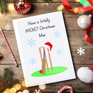 Passez un Noël totalement intégré, carte de cricket de Noël personnalisée, carte de Noël de jeu de mots cricket, carte de Noël de cricket, carte de cricket de Noël