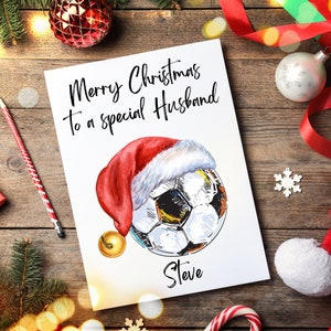Carte de Noël de football personnalisée pour mari, carte de Noël de football, carte de football pour mari, carte de Noël de football de mari
