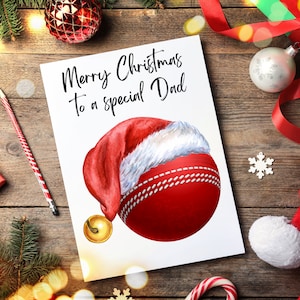 Carte de Noël de cricket pour papa, carte de cricket pour un papa spécial, carte de Noël pour papa, carte de Noël de cricket pour papa, carte de Noël pour papa