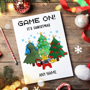 Carte de Noël de joueur, carte de Noël de joueur personnalisée, carte de Noël pour joueur, carte de Noël personnalisée, carte d'arbre de joueur