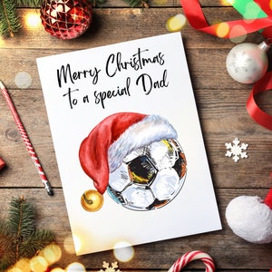 Carte de Noël de football pour papa, carte de Noël de football, carte de football pour papa, carte de football de Noël papa, carte de football spéciale papa