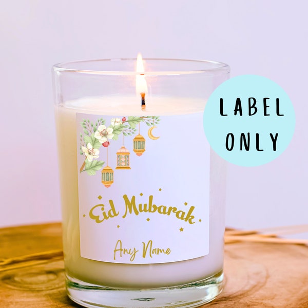 Personalised Eid Mubarak candle label, personalised Eid gift, Eid Mubarak candle label, Eid candle, candle label for Eid Mubarak