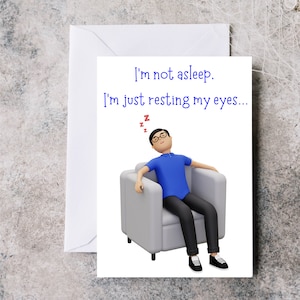 Carte d'anniversaire drôle pour lui, carte de repos mes yeux, carte d'anniversaire drôle pour papa, carte drôle pour mari, carte drôle pour homme
