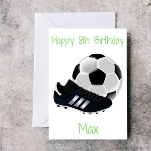 Personalised football birthday card, football birthday card for him or her, personalised birthday card, football birthday card