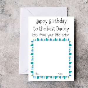 Dessinez votre propre carte d'anniversaire pour papa, jolie carte d'anniversaire pour papa, carte d'anniversaire pour papa, carte pour lui, carte d'anniversaire souvenir