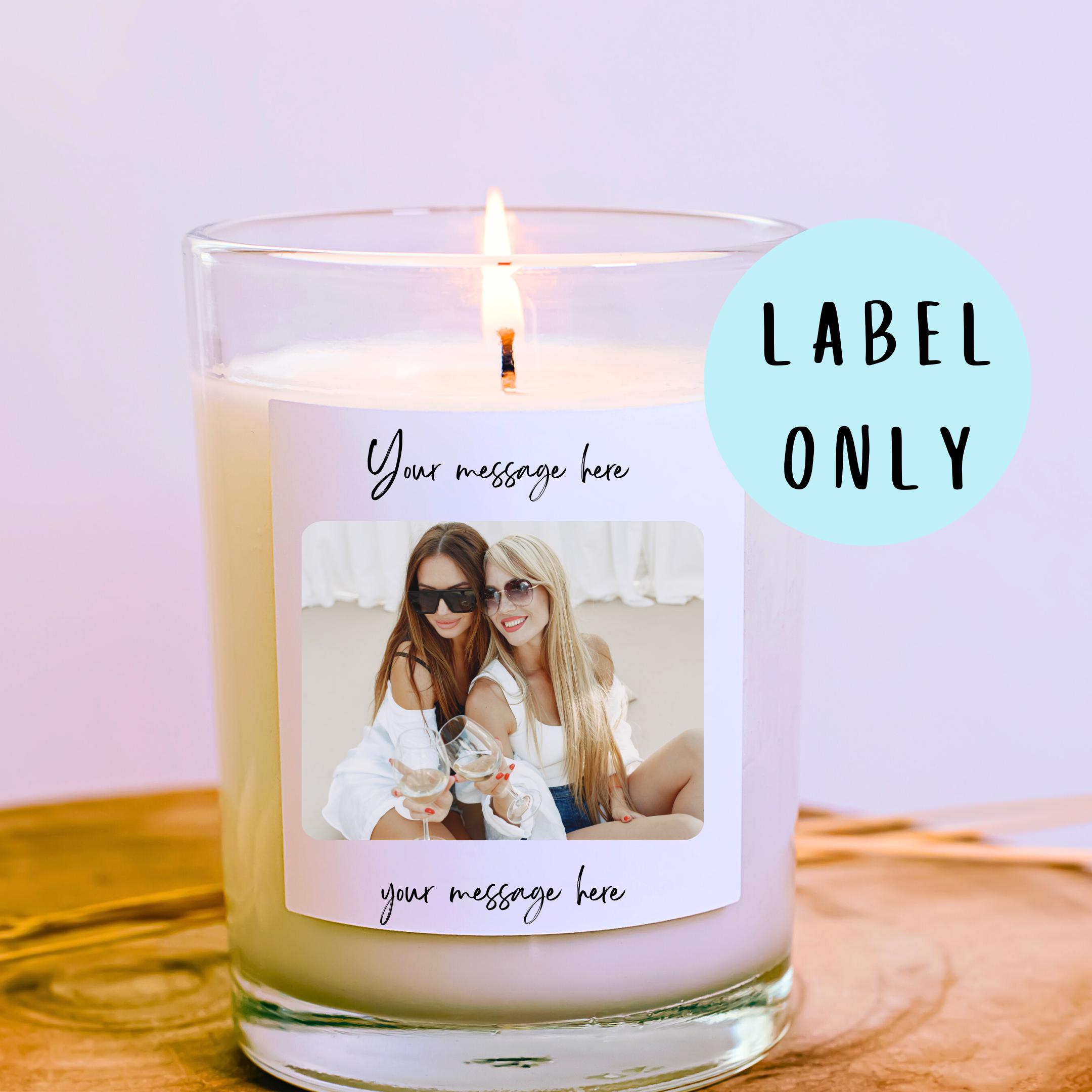 Personalised Christmas Photo Candle Label Sticker - Yankee Inspired, UK Made