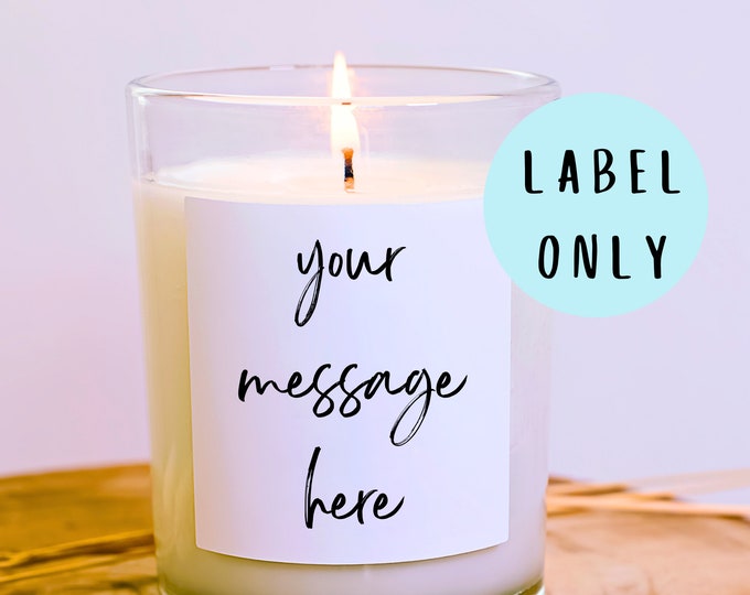 Custom Personalized Candle Label – Handmade In UK, Add Your Own Text & Scent Name