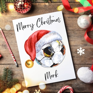 Carte de Noël de football personnalisée, carte de Noël de football, carte de football, carte de Noël de football, carte de Noël pour fan de football