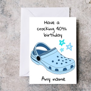 Fêtez votre 40e anniversaire, carte de 40e anniversaire croco personnalisée, carte d'anniversaire pour porteur de croco, carte de 40e anniversaire personnalisée