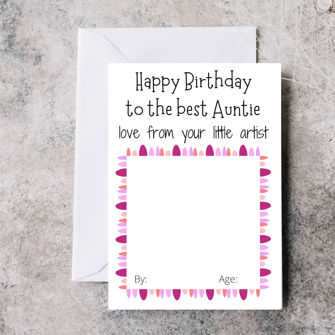 Draw Your Own Birthday Card for Auntie, Cute Birthday Card for Auntie ...