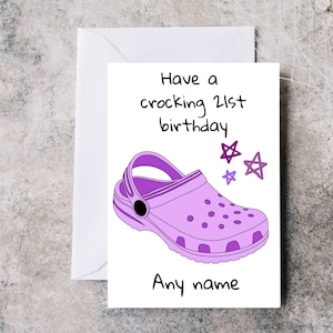 Passez un 21e anniversaire de naissance, carte personnalisée de 21e anniversaire de croco, carte d'anniversaire pour porteur de croco, carte de 21e anniversaire personnalisée