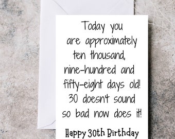 Funny 30th Birthday Card 30th Birthday Quote 30th Birthday - Etsy Finland