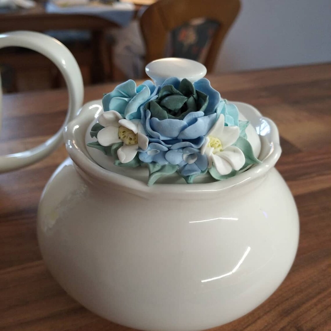 Handmade tea set with polymer clay decor Etsy