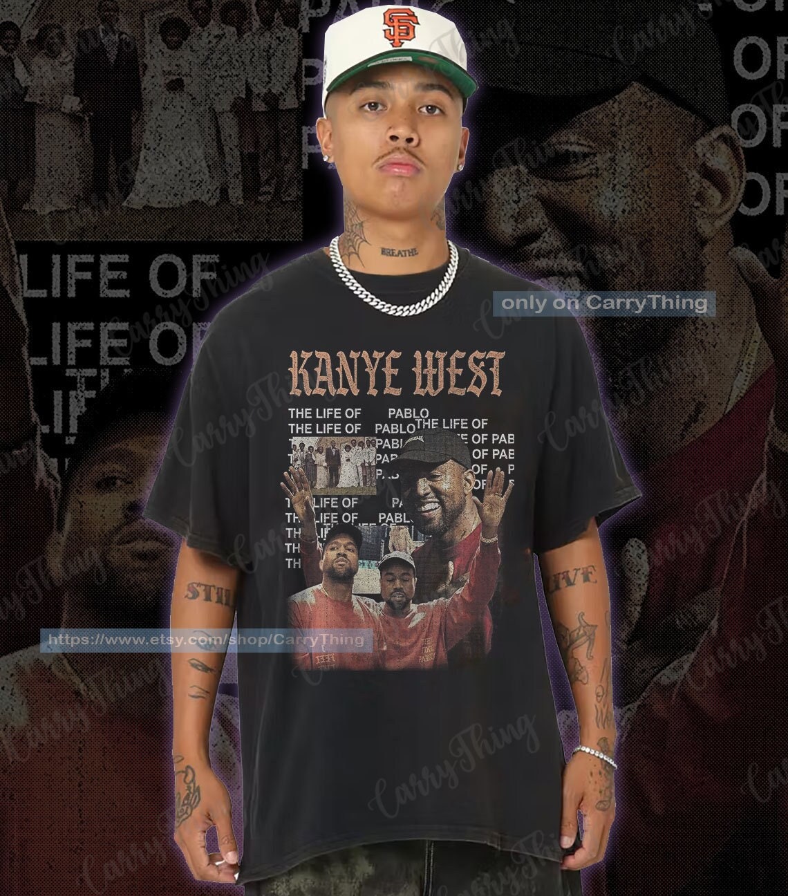 Kanye west top 2pac t shirt