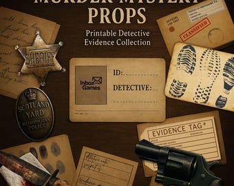 Printable Murder Mystery Kit - Detective Game Party Props - Crime Investigation - Escape Room Decor