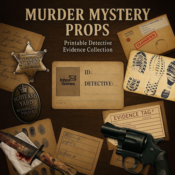 Printable Murder Mystery Kit - Detective Game Party Props - Crime Investigation - Escape Room Decor