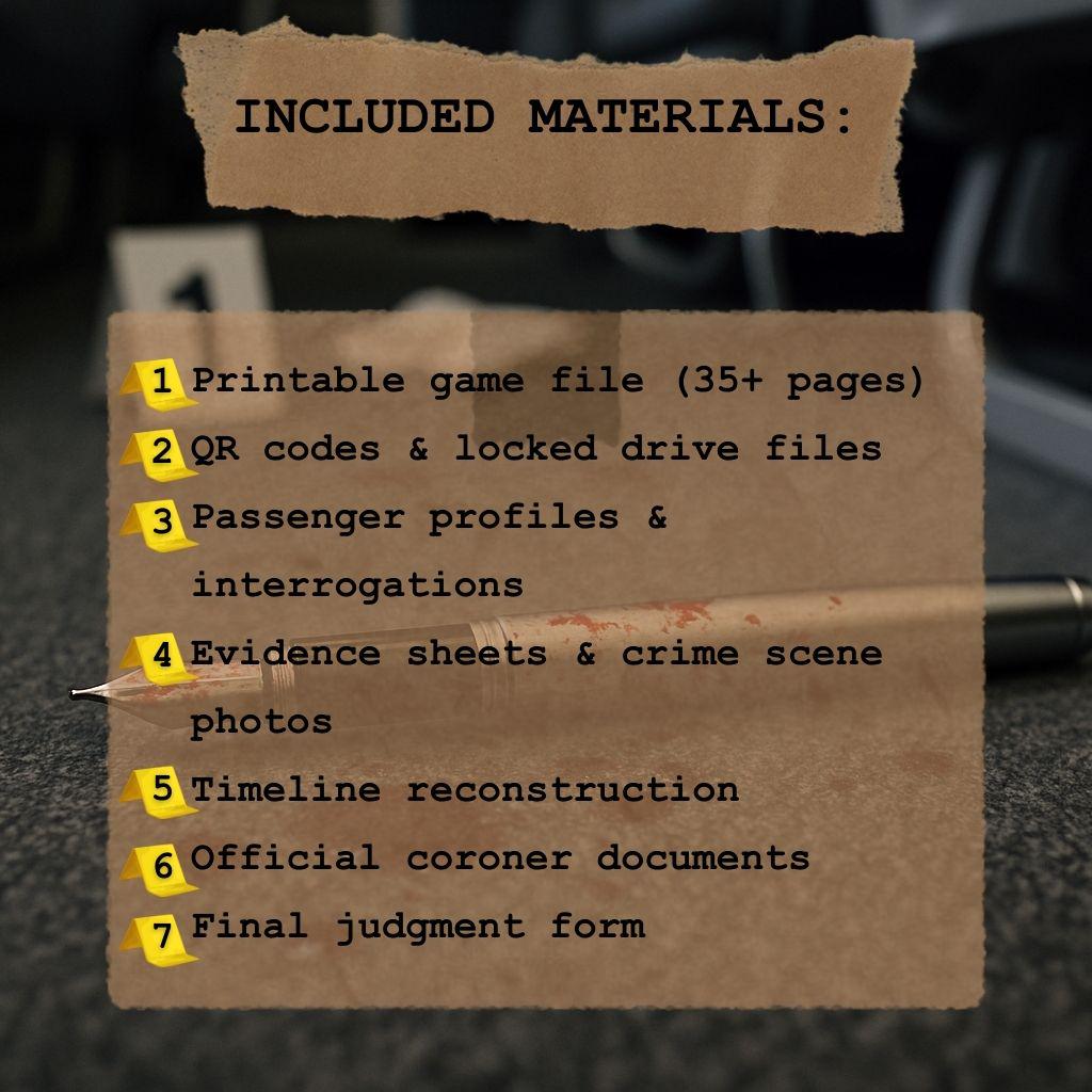 In-flight Death | Printable Murder Mystery Game | Cold Case File ...