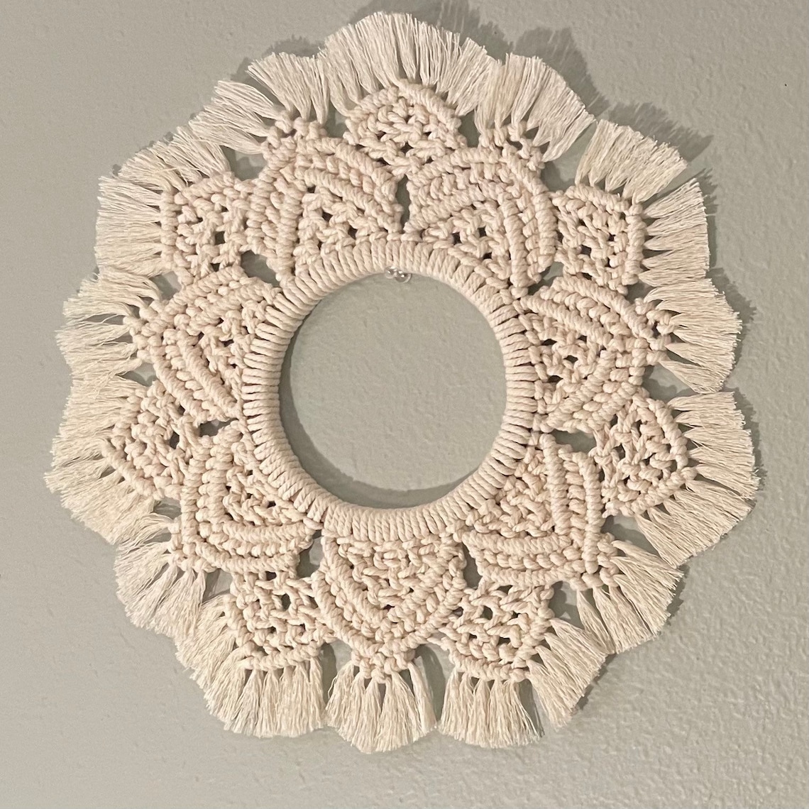Macrame Wreath Trivet Table Arrangement Etsy