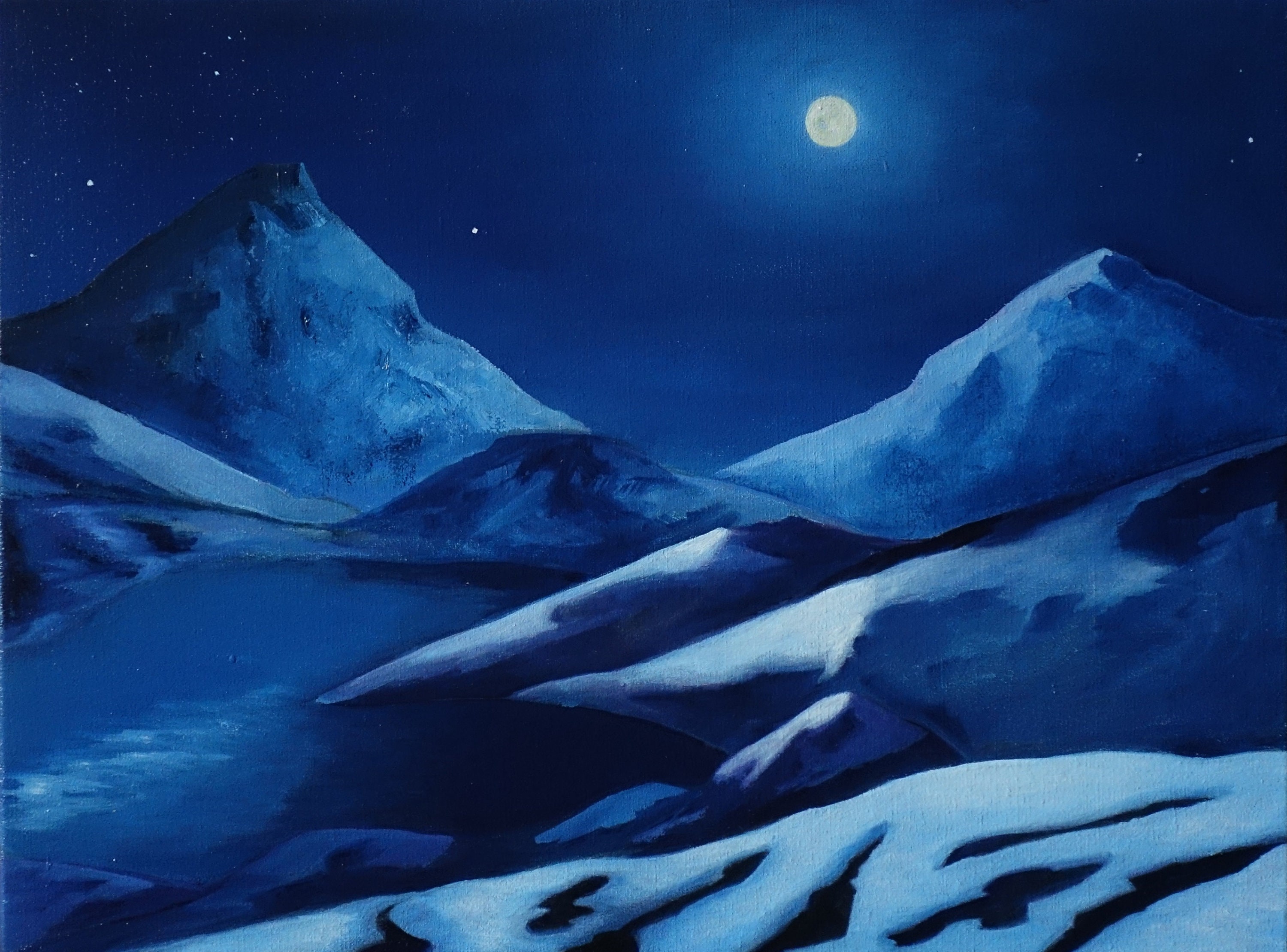 Night landscape painting deals
