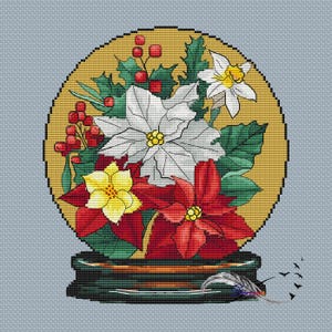 Christmas cross stitch pattern, Christmas crystal ball 16, glass ball cross-stitch pattern, Instant Download PDF, Christmas Tree decoration
