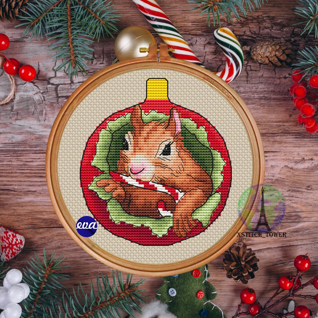 Christmas Squirrel Bauble Cross Stitch Pattern (instant Download PDF ...