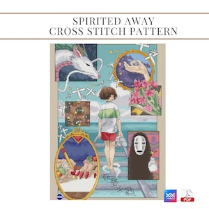 Kruissteekpatroon, Spirited away, Borduurpatroon, Kruissteektabel, Geteld kruissteekpatroon in pdf-formaat