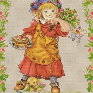 Cross Stitch Pattern, Happy Birthday cross stitch pattern, girl cross stitch pattern, Cross Stitch Chart, Instant Download PDF