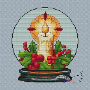 Christmas cross stitch pattern, Christmas crystal ball 5, glass ball cross-stitch pattern, Instant Download PDF, Christmas Tree decoration