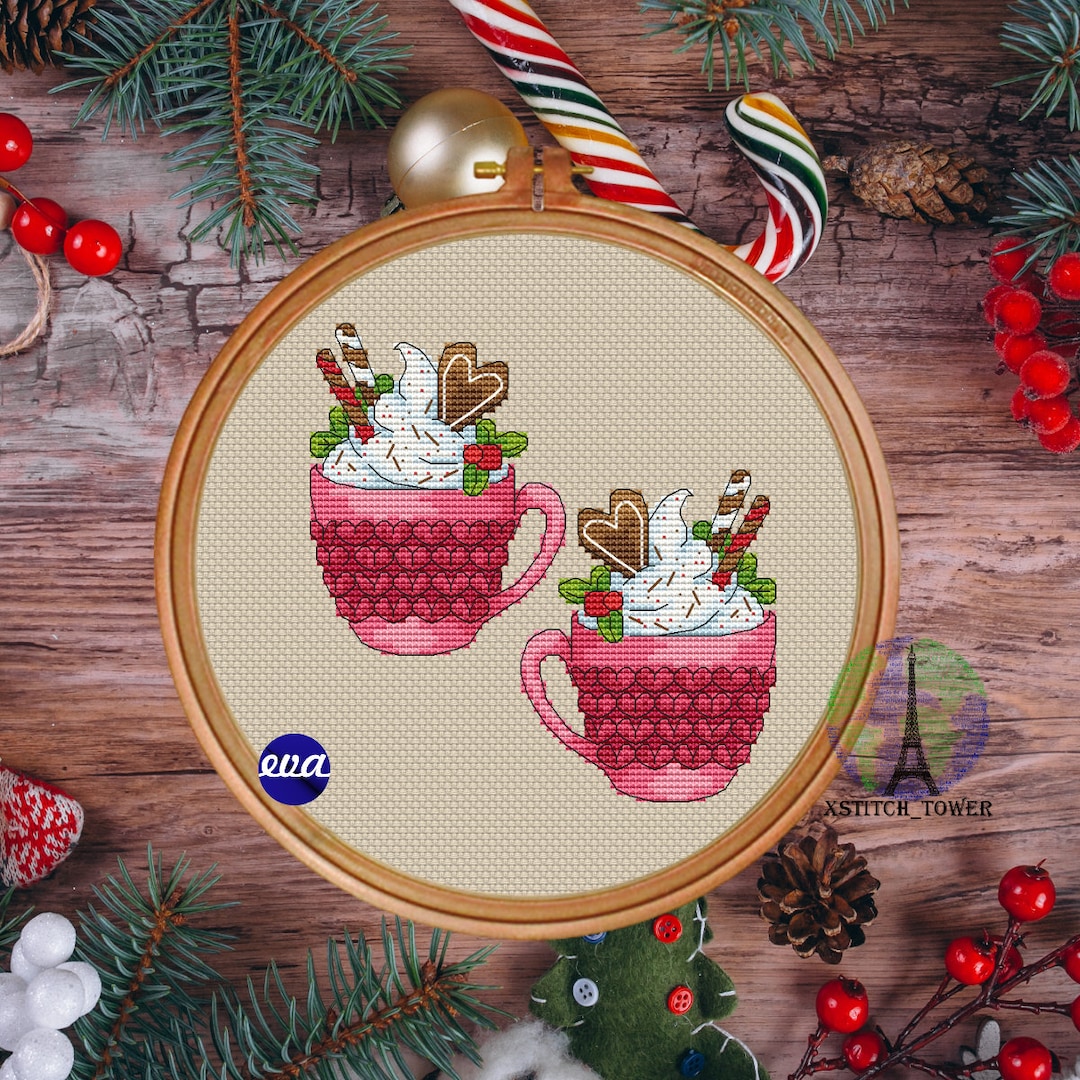 Twosided Cross Stitch Pattern, Christmas Cross Stitch Pattern, Bauble