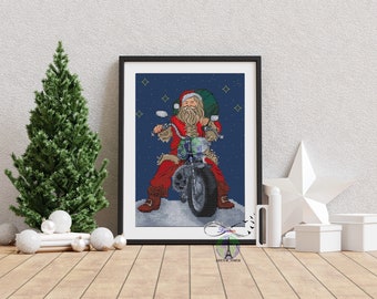Weihnachtsmann Kreuzstichmuster, Instant Download PDF, Weihnachtsdekoration