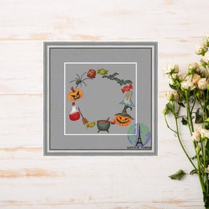 Cross stitch pattern &quot;Happy Halloween&quot;, Instant Download PDF, printable PDF pattern, Needlepoint, Counted embroidery