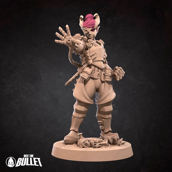 Tiefling Artificer Engineer | Bite the Bullet | Tabletop RPG | DnD | Pathfinder | 3D Printed Miniatures